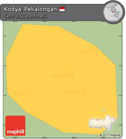 Savanna Style Simple Map of Kodya. Pekalongan