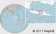 Gray Location Map of Kodya. Semarang, highlighted country, hill shading
