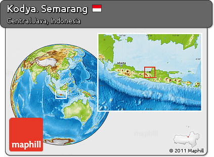 Physical Location Map of Kodya. Semarang
