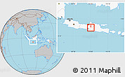 Gray Location Map of Kodya. Surakarta, highlighted country