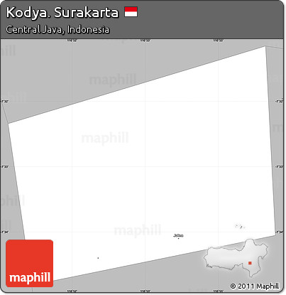 Gray Simple Map of Kodya. Surakarta