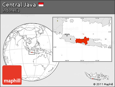 Blank Location Map of Central Java, highlighted country