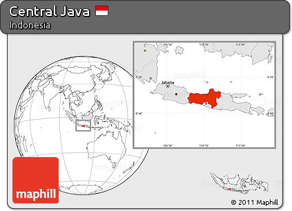 Blank Location Map of Central Java, highlighted country
