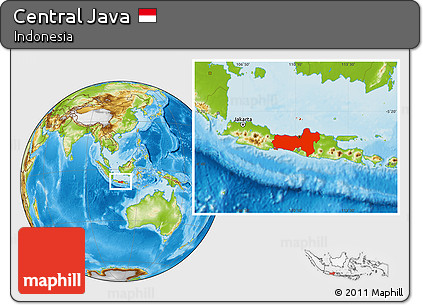 Physical Location Map of Central Java
