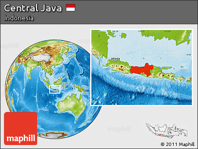 Physical Location Map of Central Java