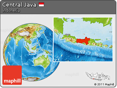 Physical Location Map of Central Java
