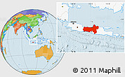 Political Location Map of Central Java, highlighted country