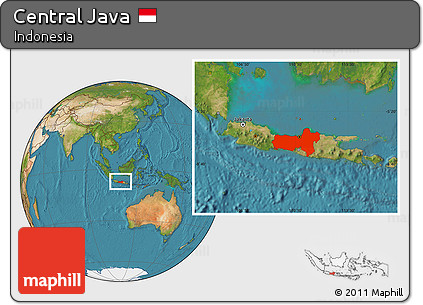 Satellite Location Map of Central Java