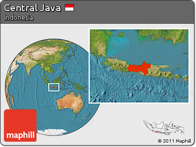 Satellite Location Map of Central Java