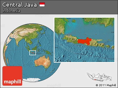Satellite Location Map of Central Java