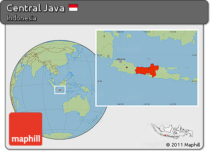 Savanna Style Location Map of Central Java
