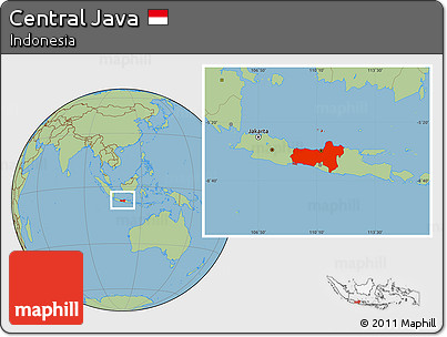 Savanna Style Location Map of Central Java