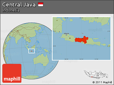 Savanna Style Location Map of Central Java