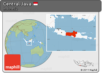 Savanna Style Location Map of Central Java, highlighted country