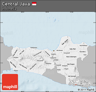 Gray Map of Central Java, single color outside