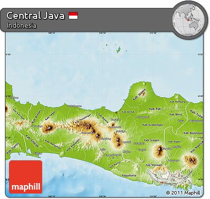 Physical Map of Central Java
