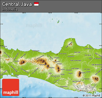 Physical Map of Central Java