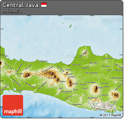 Physical Map of Central Java