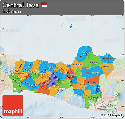 Political Map of Central Java, lighten