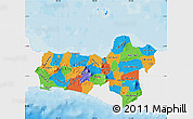 Political Map of Central Java, single color outside