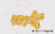 Political Shades Map of Central Java, cropped outside