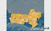 Political Shades Map of Central Java, darken