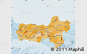 Political Shades Map of Central Java, lighten