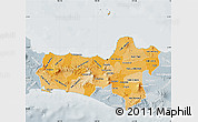 Political Shades Map of Central Java, lighten, semi-desaturated