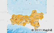 Political Shades Map of Central Java, single color outside