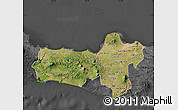 Satellite Map of Central Java, darken, desaturated