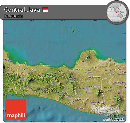 Satellite Map of Central Java