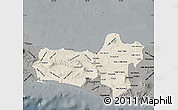 Shaded Relief Map of Central Java, darken, semi-desaturated