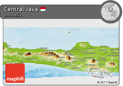 Physical Panoramic Map of Central Java
