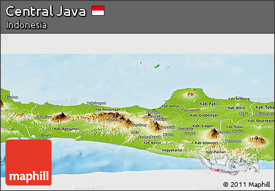 Physical Panoramic Map of Central Java