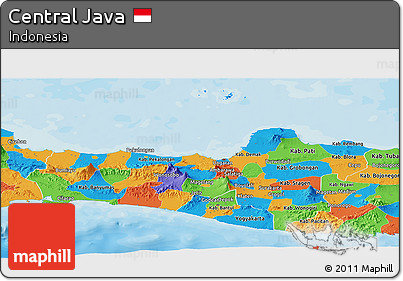 Political Panoramic Map of Central Java