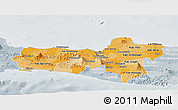 Political Shades Panoramic Map of Central Java, lighten, semi-desaturated