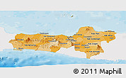 Political Shades Panoramic Map of Central Java, single color outside