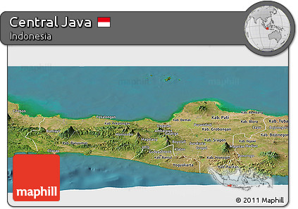 Satellite Panoramic Map of Central Java