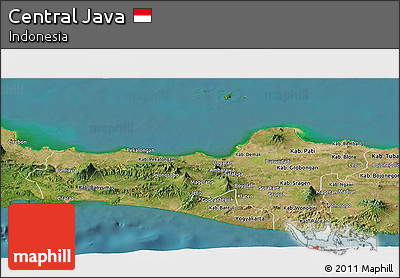 Satellite Panoramic Map of Central Java
