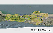 Satellite Panoramic Map of Central Java, semi-desaturated