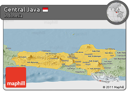 Savanna Style Panoramic Map of Central Java