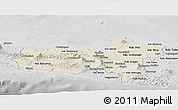 Shaded Relief Panoramic Map of Central Java, desaturated