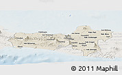 Shaded Relief Panoramic Map of Central Java, lighten