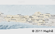 Shaded Relief Panoramic Map of Central Java, semi-desaturated