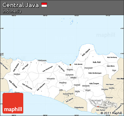 Classic Style Simple Map of Central Java