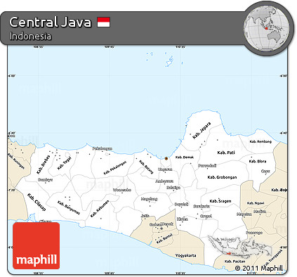 Classic Style Simple Map of Central Java