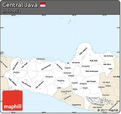 Classic Style Simple Map of Central Java
