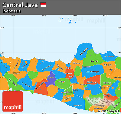 Political Simple Map of Central Java