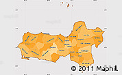 Political Shades Simple Map of Central Java, cropped outside