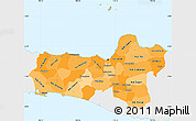 Political Shades Simple Map of Central Java, single color outside